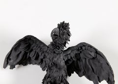 Etienne Pottier, Wall-mounted Glazed Ceramic Sculpture of a Parrot, France, 2025