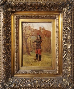 French Soldier Standing In An Autumn Landscape