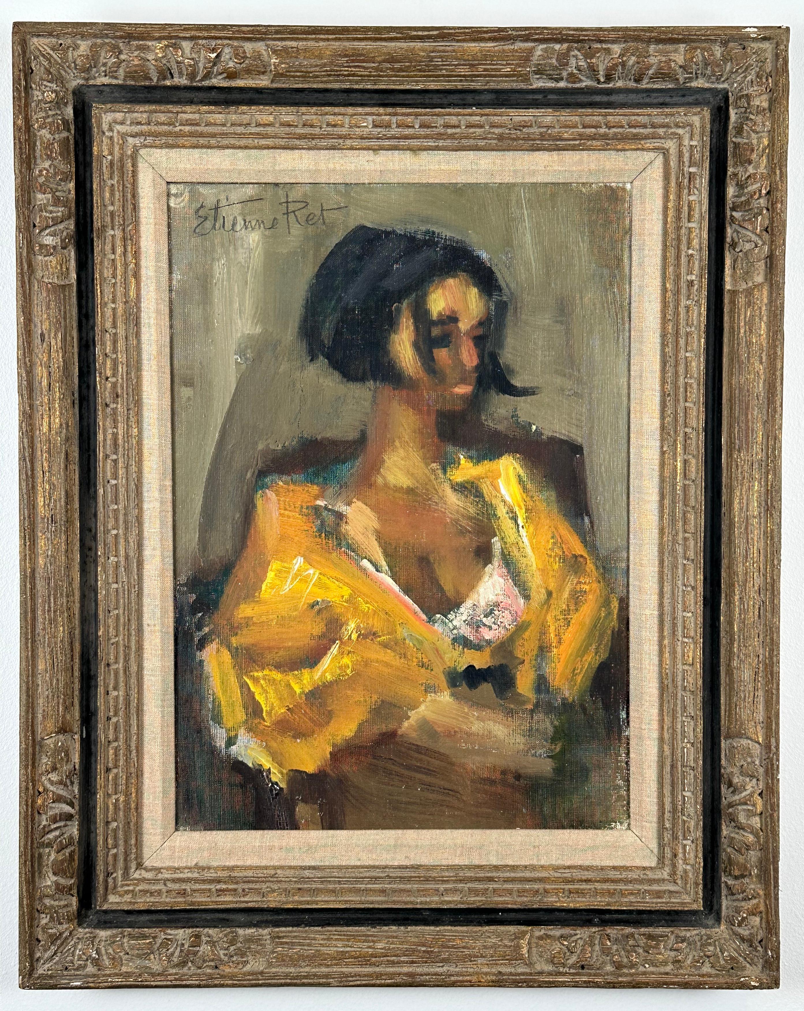 Etienne Ret Figurative Painting - Portrait of a Young Woman