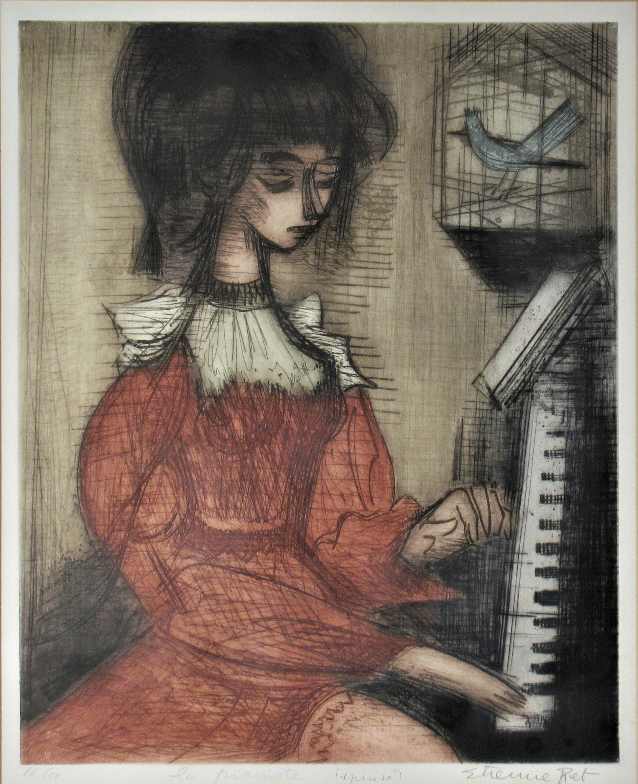 La Pianiste (epuise) - Print by Etienne Ret