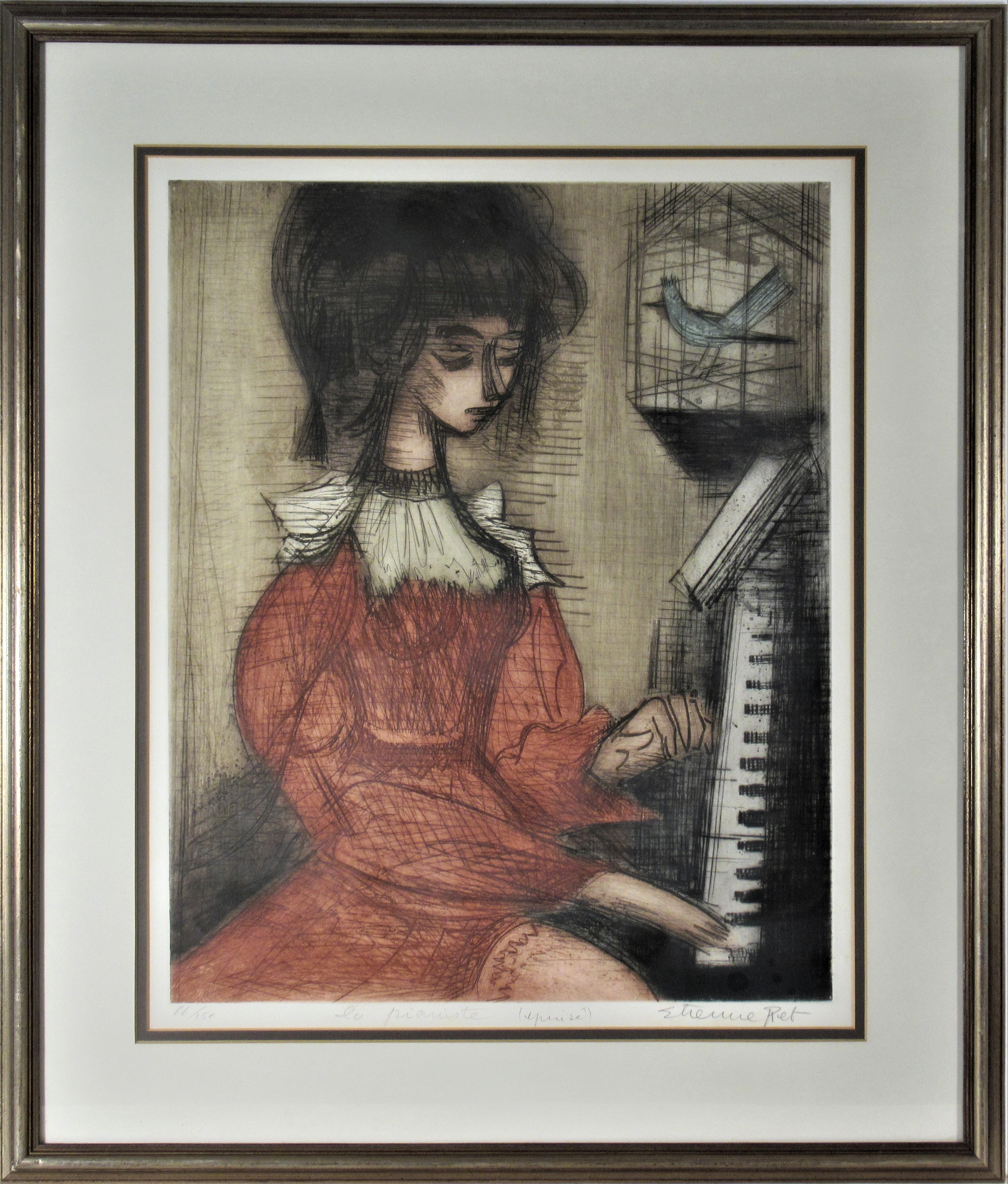 Etienne Ret Figurative Print - La Pianiste (epuise)