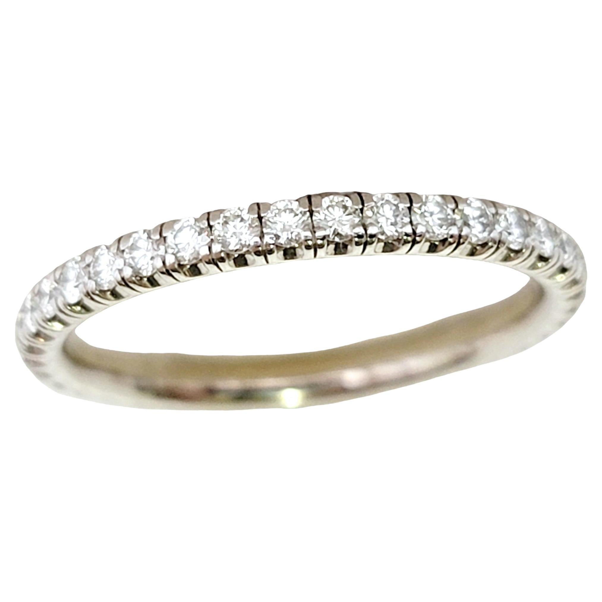 Etincelle de Cartier 18 Karat Gold Pave Diamond Eternity Wedding Band Ring 51 For Sale