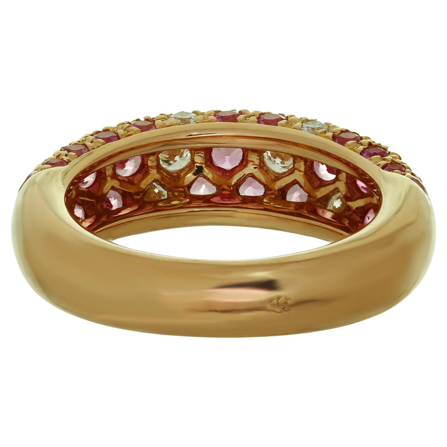 Étincelle De Cartier Diamant Rosa Saphir Rose Gold Band Ring im Angebot 3