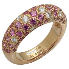 Étincelle De Cartier Diamond Pink Sapphire Rose Gold Band Ring 49