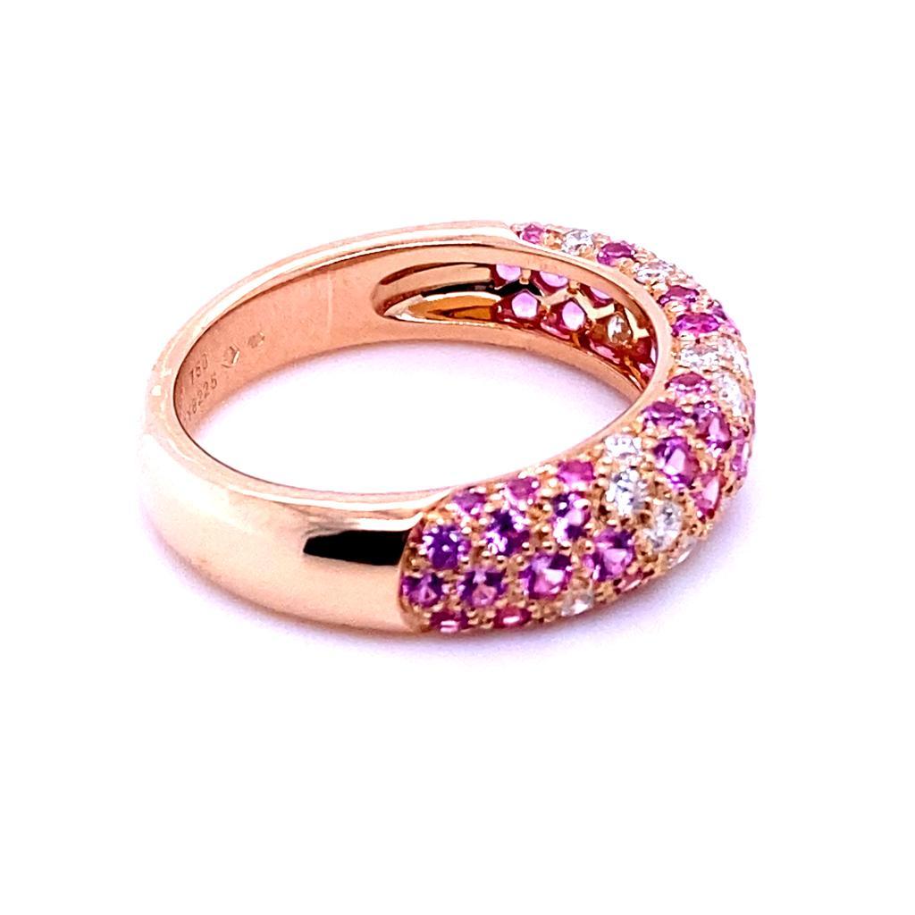 Modern Etincelle De Cartier Pink Sapphire Diamond Ring 18 Karat Rose Gold