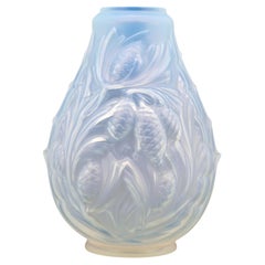 ETLING French Art Deco Frosted Glass Vase, 1930