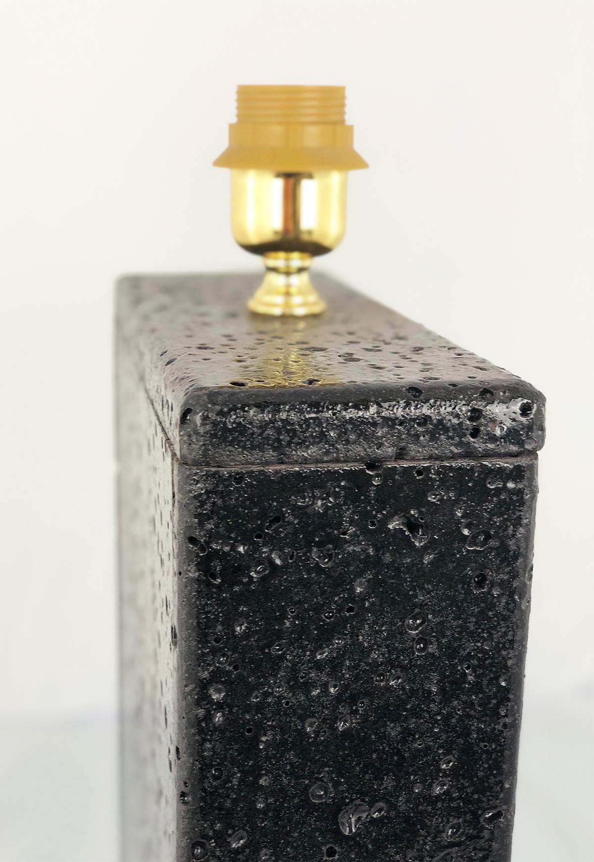 Etna Lava Stone Table Lamp by Grafiche Desuir For Sale 3