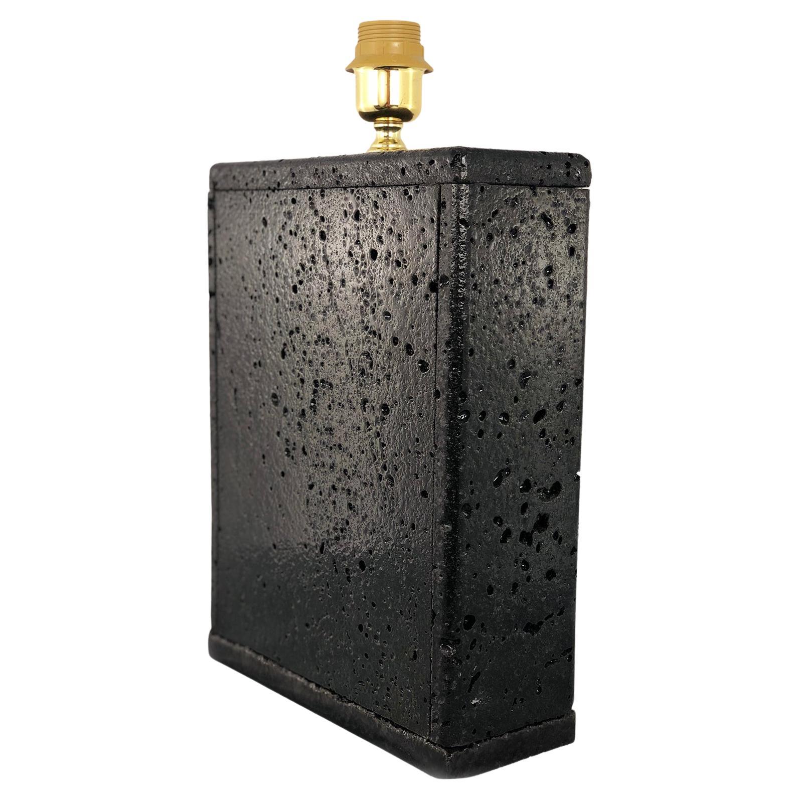 Etna Lava Stone Table Lamp by Grafiche Desuir For Sale