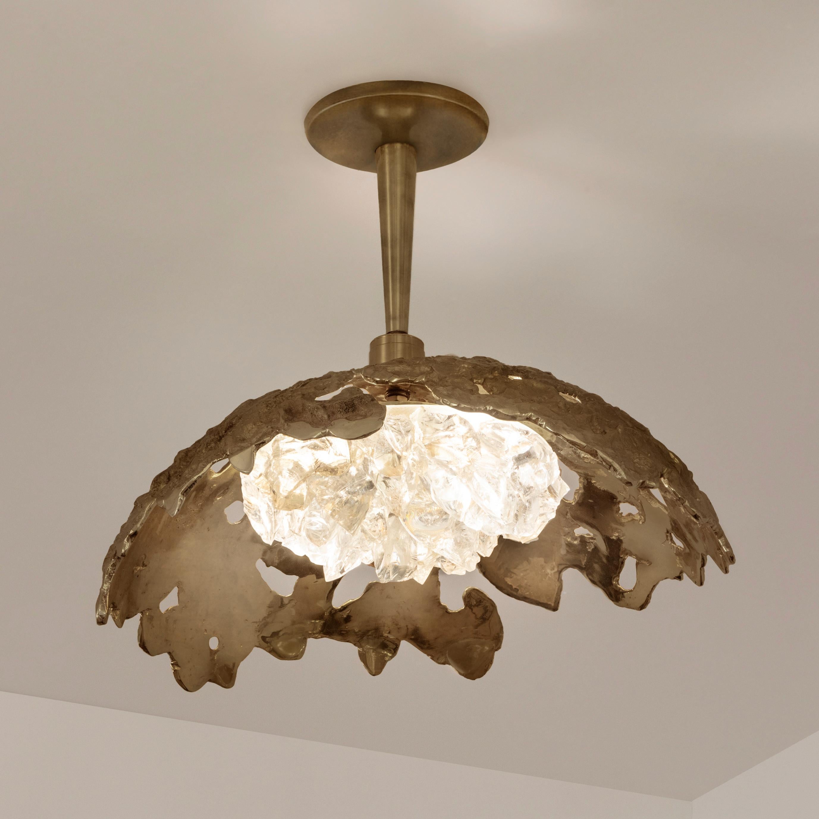 Etna N. 15 Ceiling Light by Gaspare Asaro-Polished Brass Finish In New Condition For Sale In New York, NY