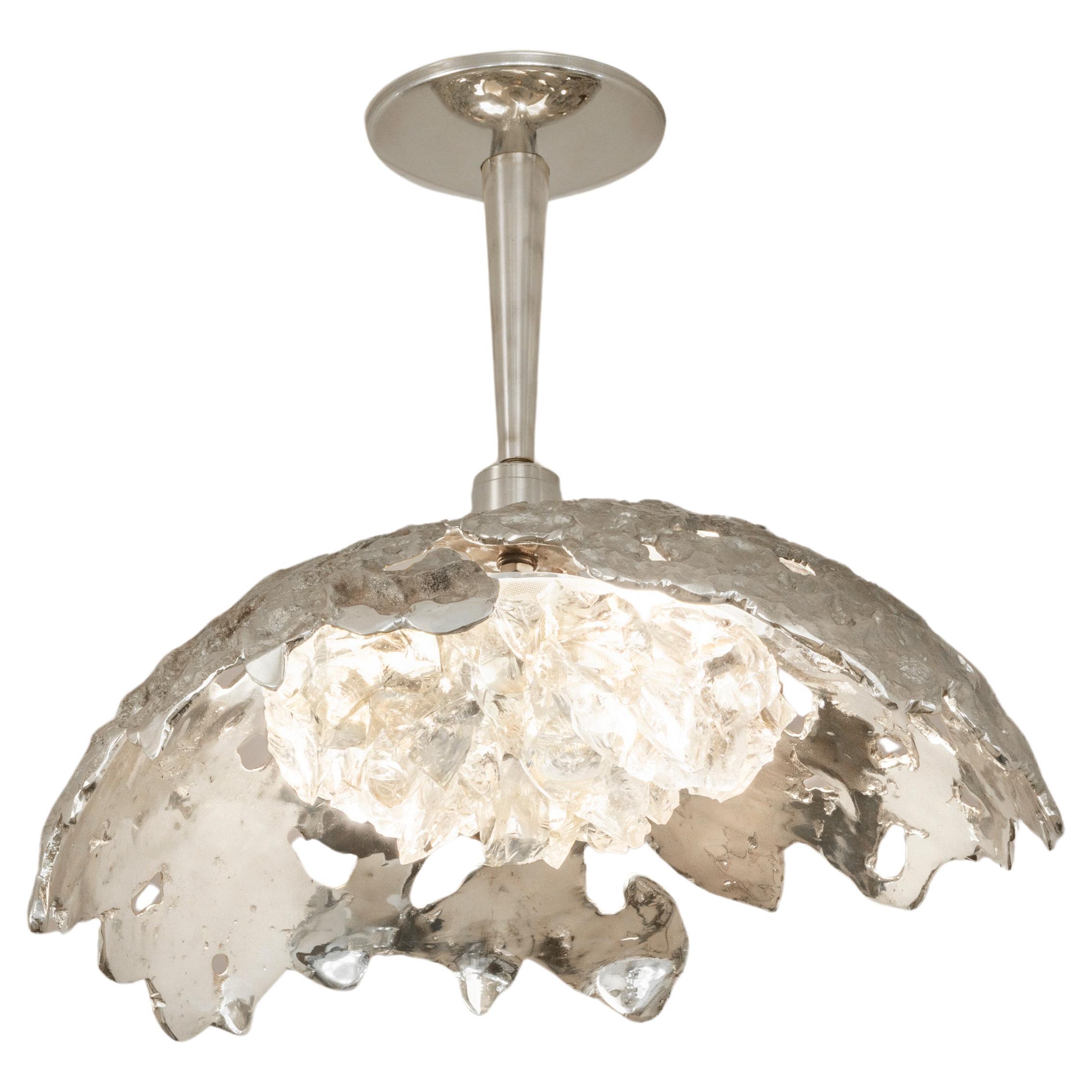 Etna N. 15 Ceiling Light by Gaspare Asaro-Polished Nickel Finish For Sale