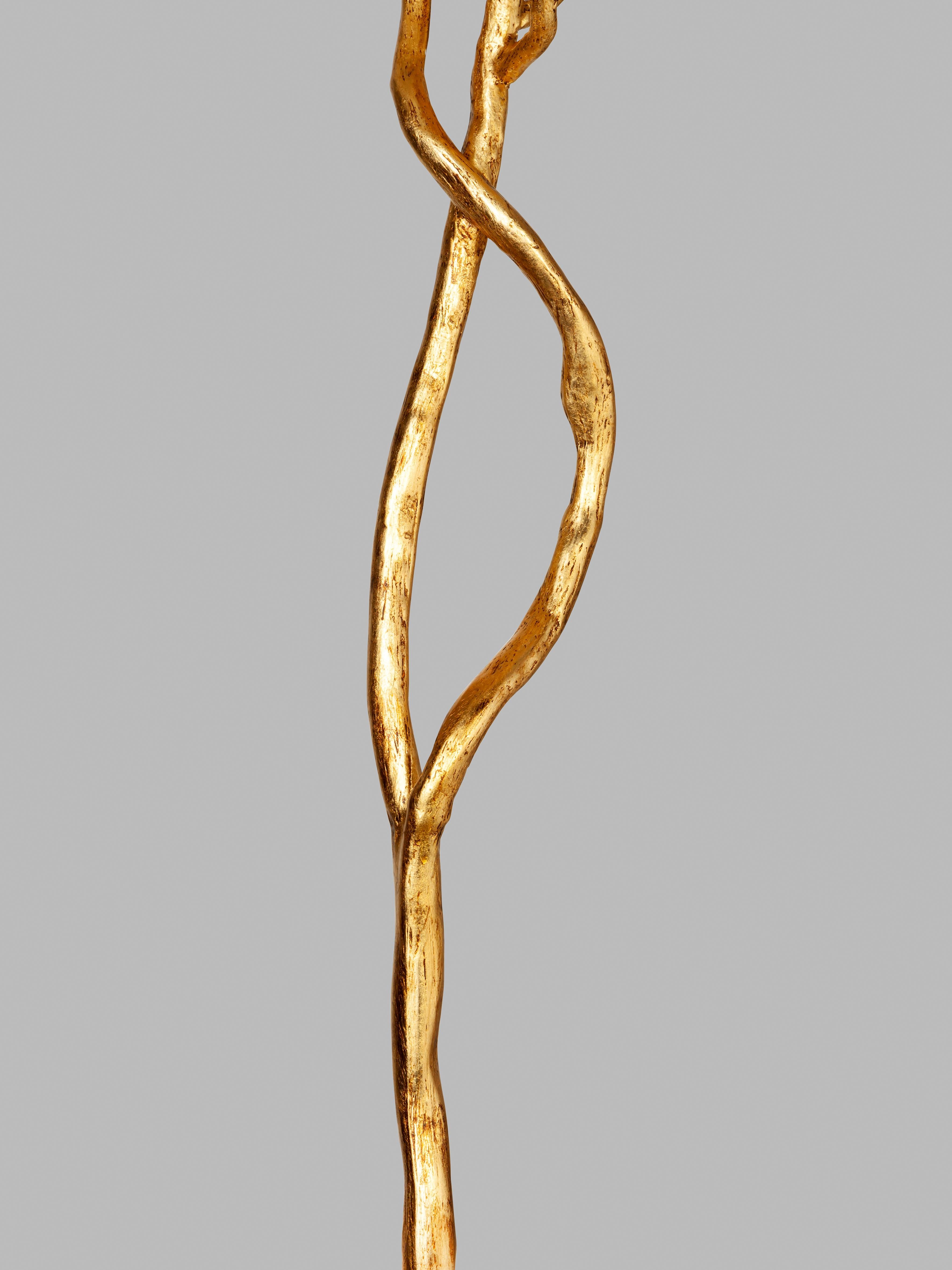 Organic Modern Organic Etna Tree Branch Floor Lamp in Antique Gold For Sale