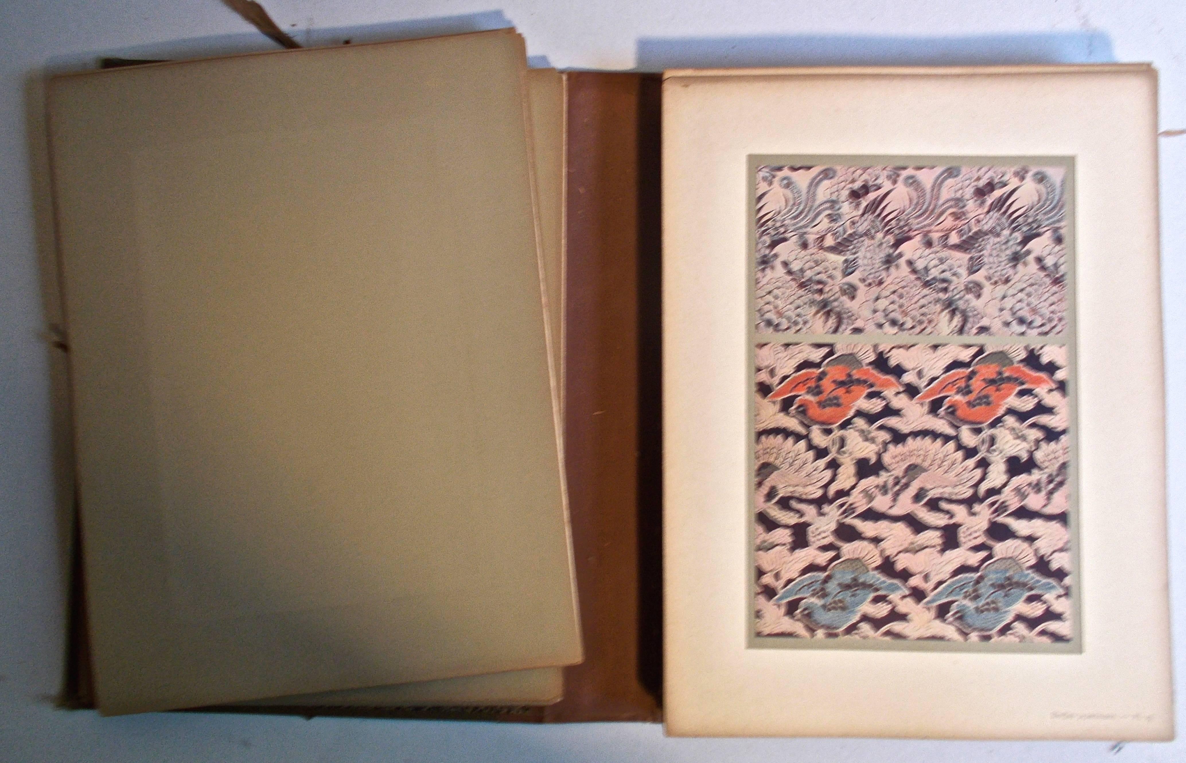 Japonisme Etoffes Japonais « Tissues Et Brochees » - Folio complet de motifs de tissus en vente