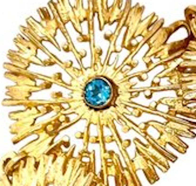 Étoile Armband - 18 Karat vergoldetes Silber mit gemischtem Blautopas (Zeitgenössisch) im Angebot