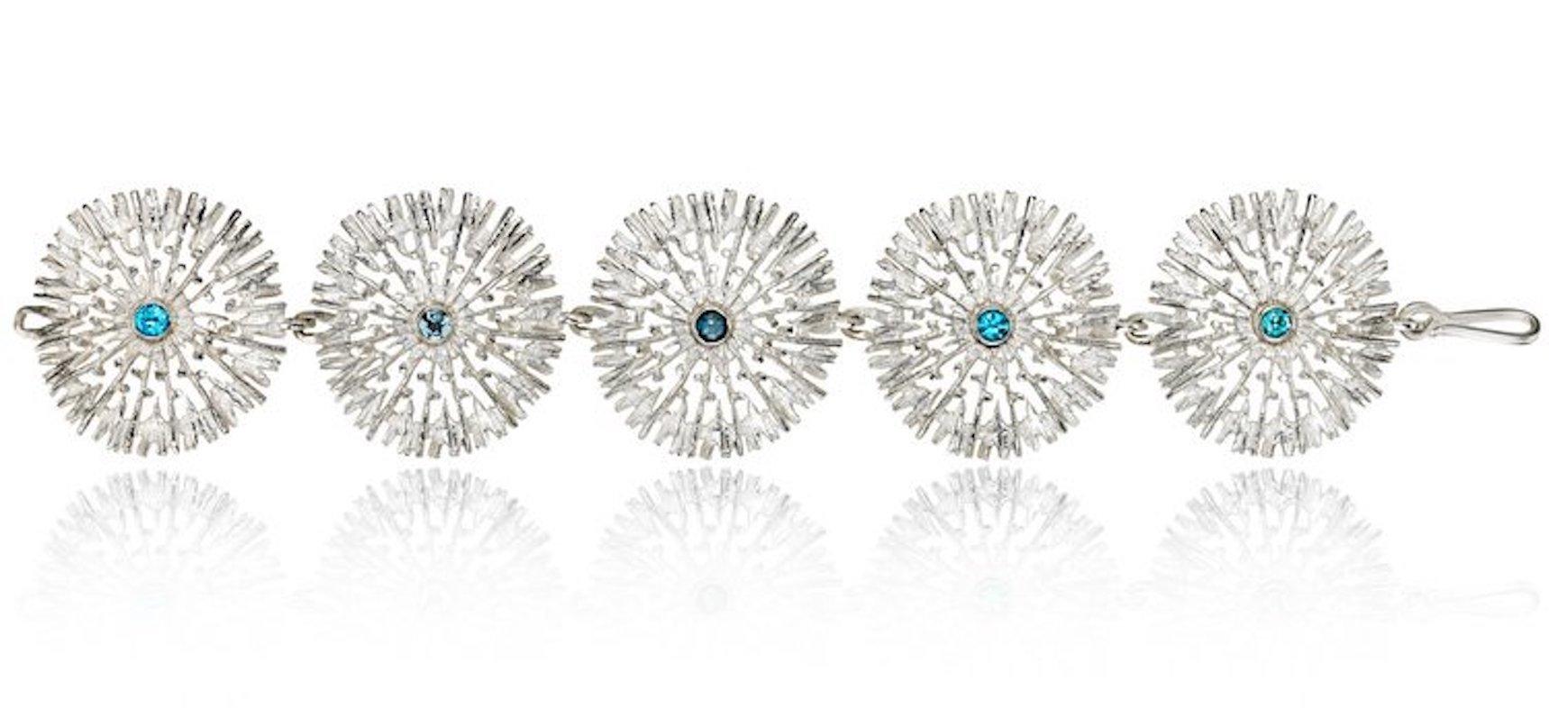 Taille brillant Bracelet Étoile - Argent plaqué or 18ct avec topaze bleue mixte en vente