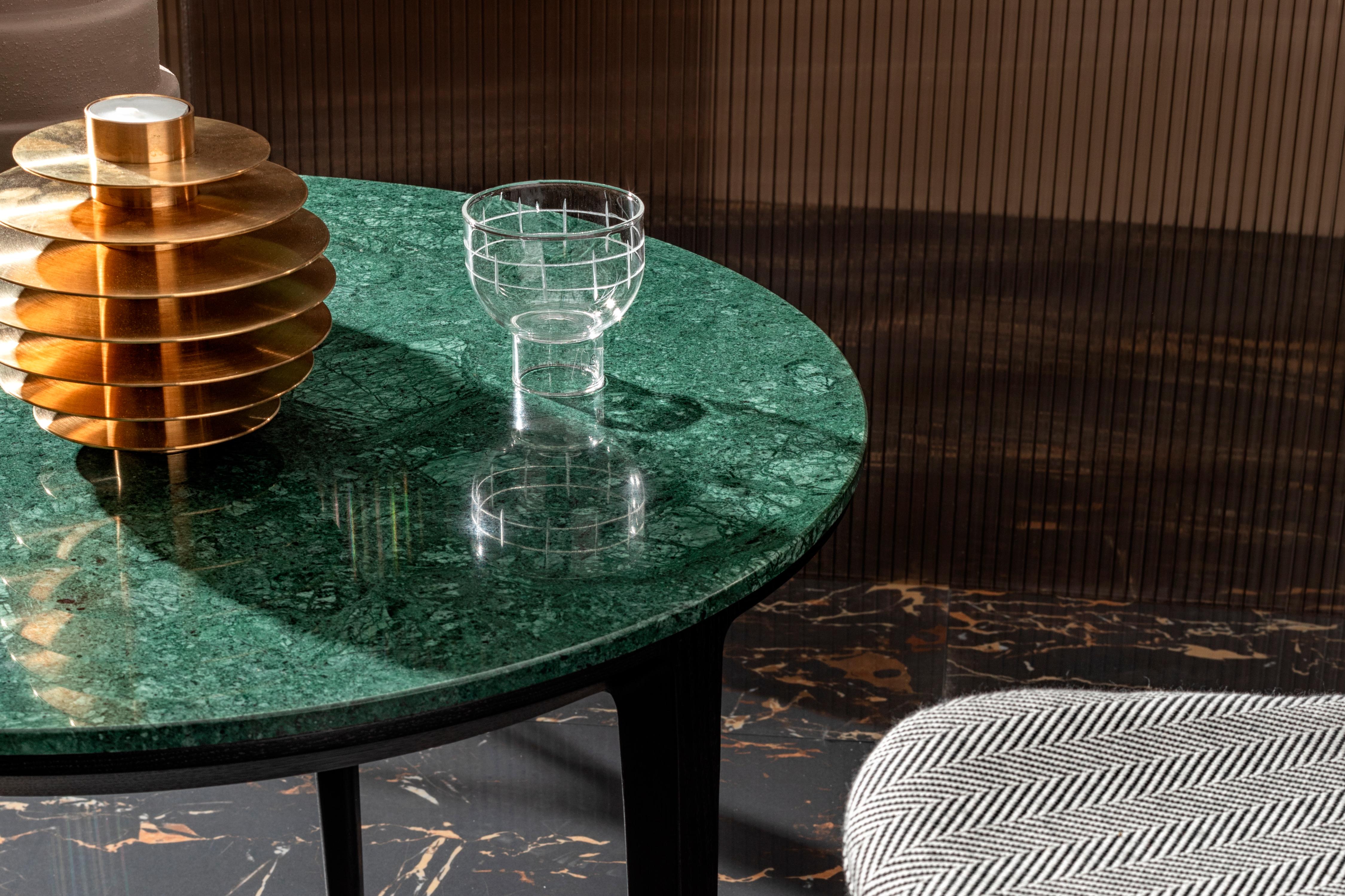 SP01 Etoile Coffee Table in Green Verde Guatemala Marble, Made in Italy For Sale 1