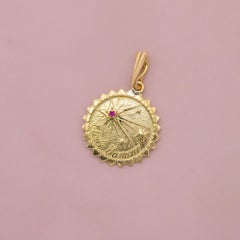 Charme Etoile d'amour - pendentif vintage en or massif 18k - gage d'amour - romantique