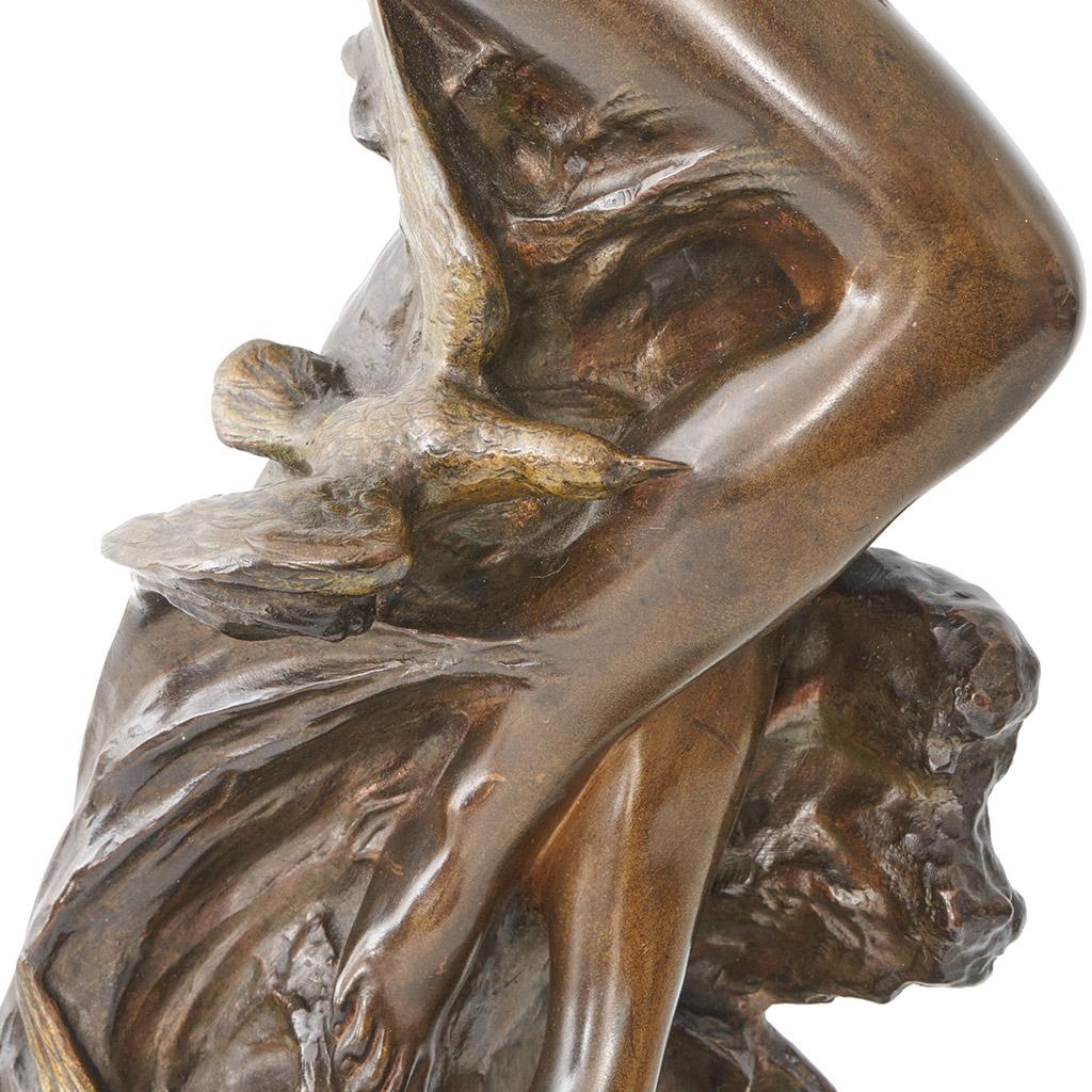 'Etoile de Mer' An Art Nouveau bronze sculpture by Èdouard Drouot (1859-1945 For Sale 4