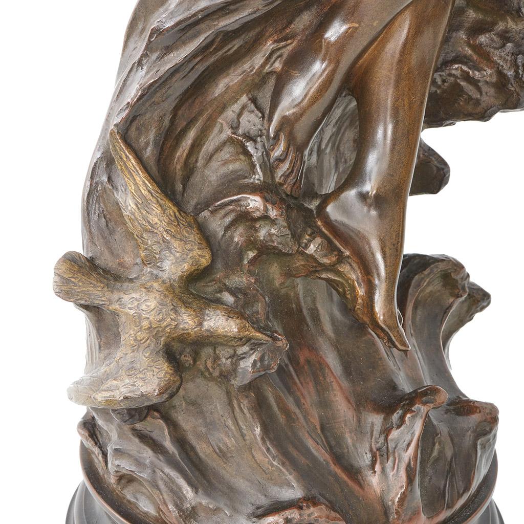 'Etoile de Mer' An Art Nouveau bronze sculpture by Èdouard Drouot (1859-1945 For Sale 5