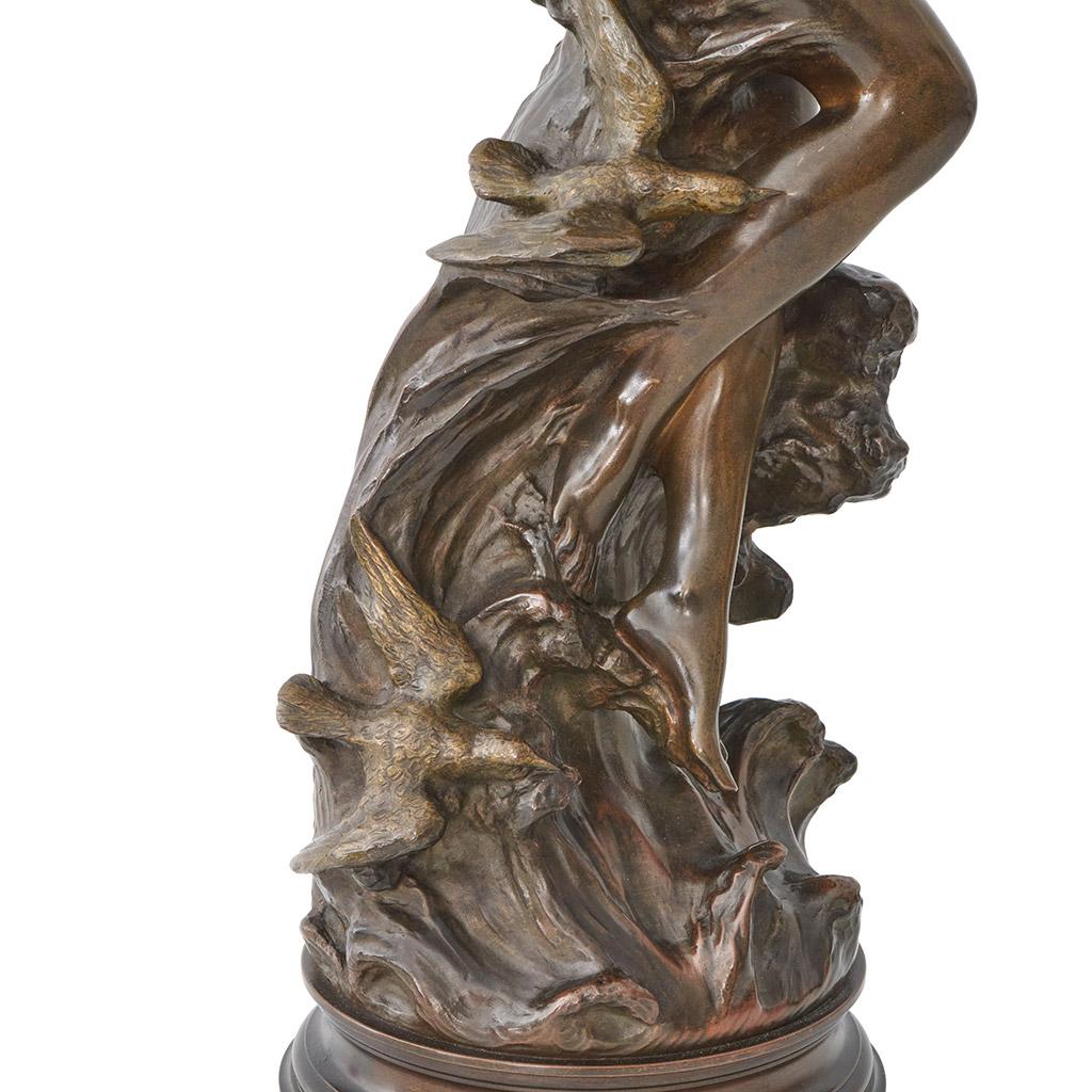 'Etoile de Mer' An Art Nouveau bronze sculpture by Èdouard Drouot (1859-1945 For Sale 6