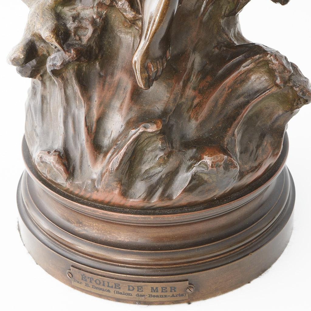 'Etoile de Mer' An Art Nouveau bronze sculpture by Èdouard Drouot (1859-1945 For Sale 8