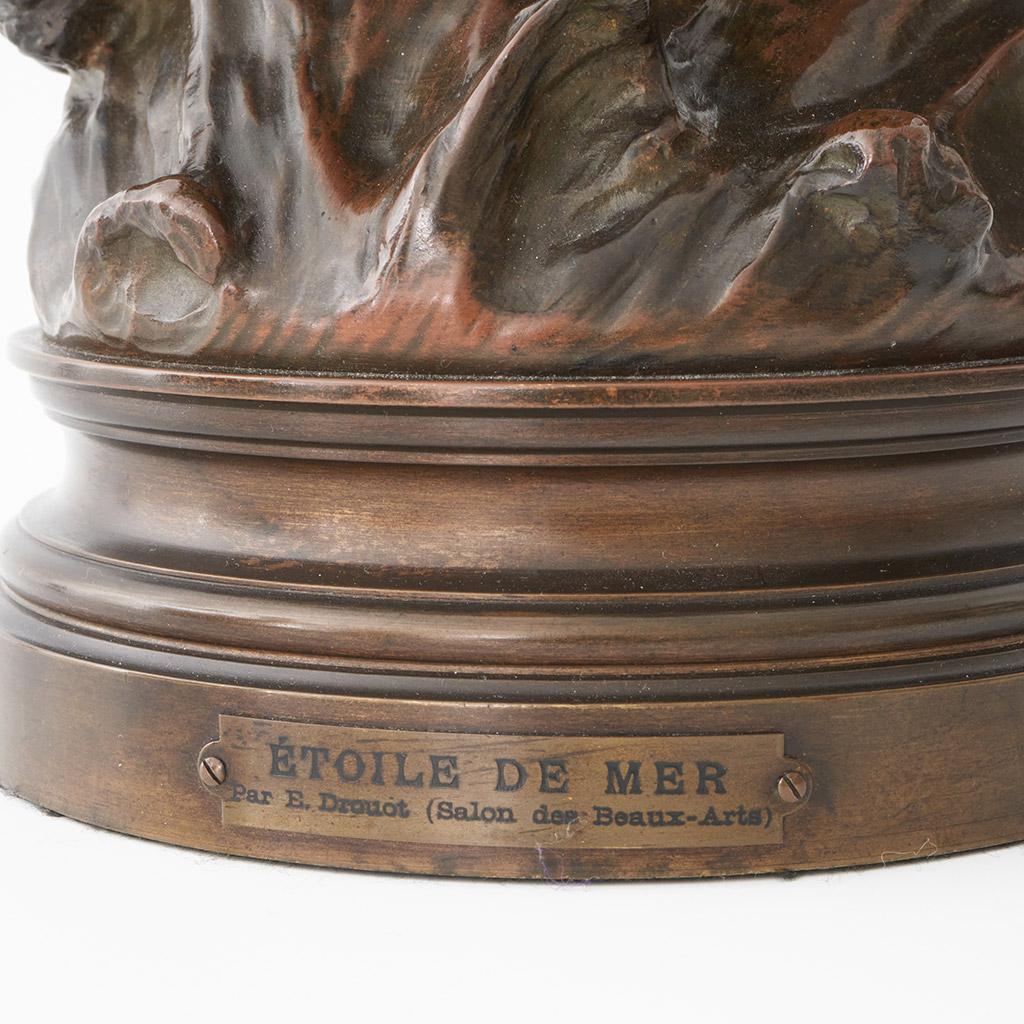 'Etoile de Mer' An Art Nouveau bronze sculpture by Èdouard Drouot (1859-1945 For Sale 9