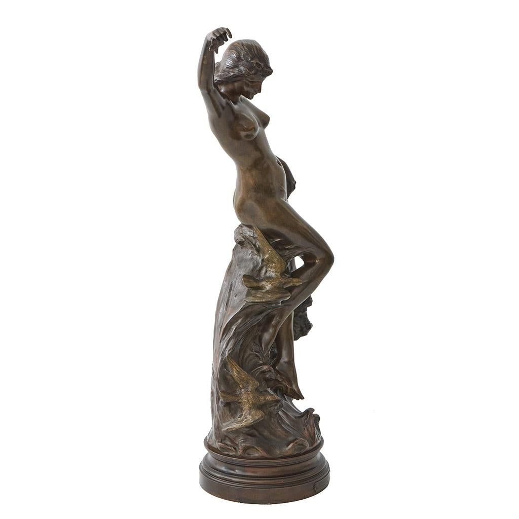 'Etoile de Mer' An Art Nouveau bronze sculpture by Èdouard Drouot (1859-1945 For Sale 1