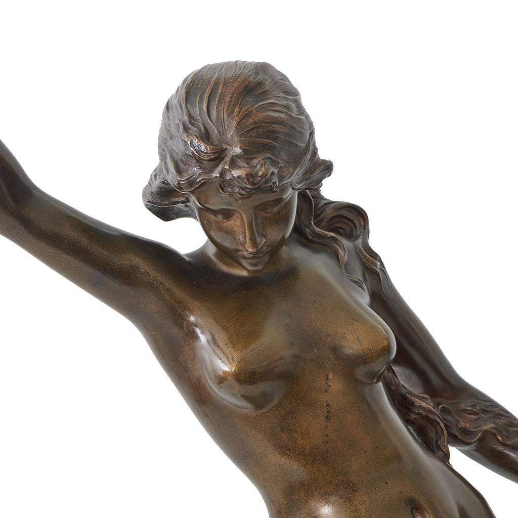 'Etoile de Mer' An Art Nouveau bronze sculpture by Èdouard Drouot (1859-1945 For Sale 3