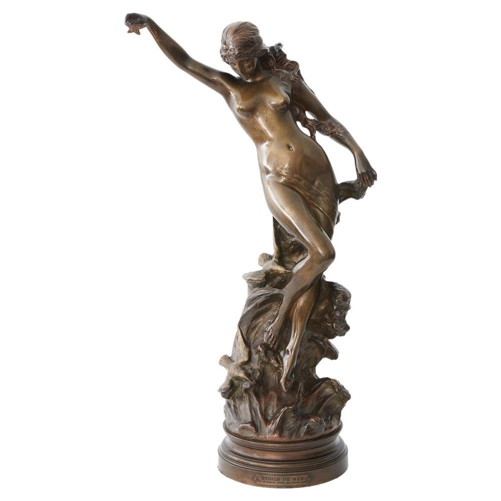 Etoile de Mer" Eine Jugendstil-Bronzeskulptur von Èdouard Drouot (1859-1945) im Angebot