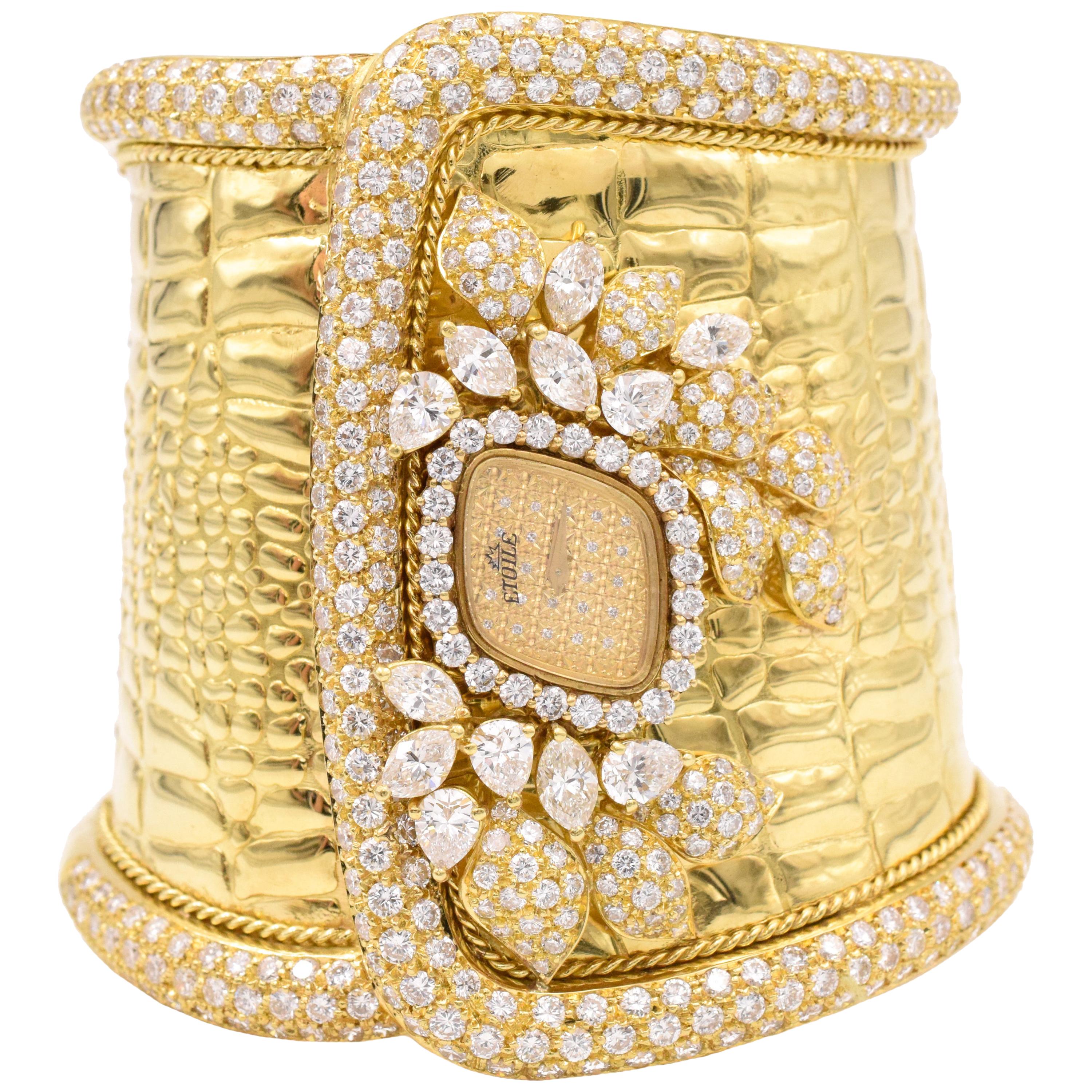 "Etoile" Diamond Cuff Watch For Sale