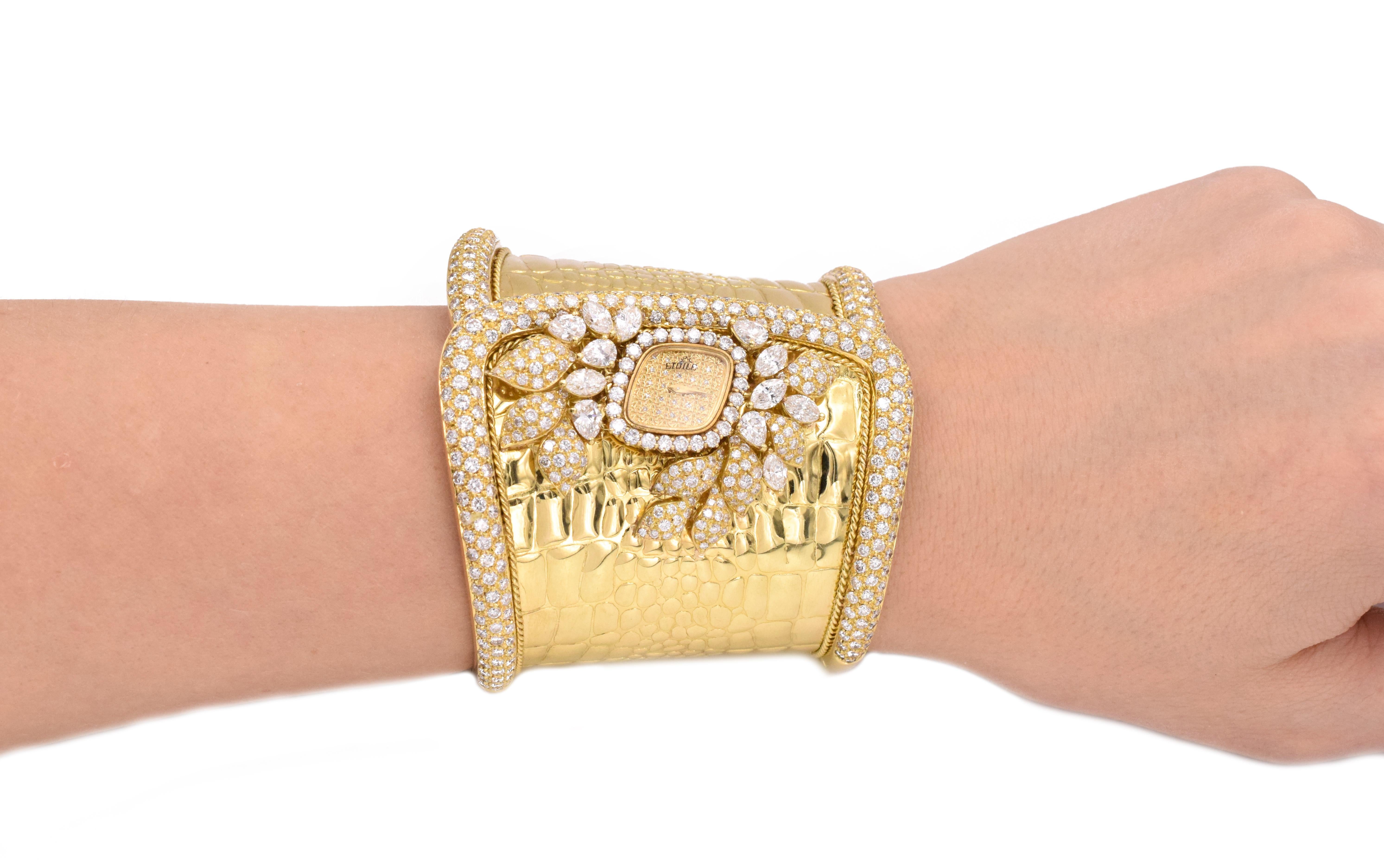 Artista Orologio da polso Etoile con diamanti in oro giallo 18 carati in vendita