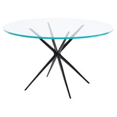 Etoile Dining Table  Monumnet Dark Bronze, 3/4" Starfire Glass