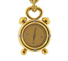 Etoile Gold Diamond Watch Pendant Necklace
