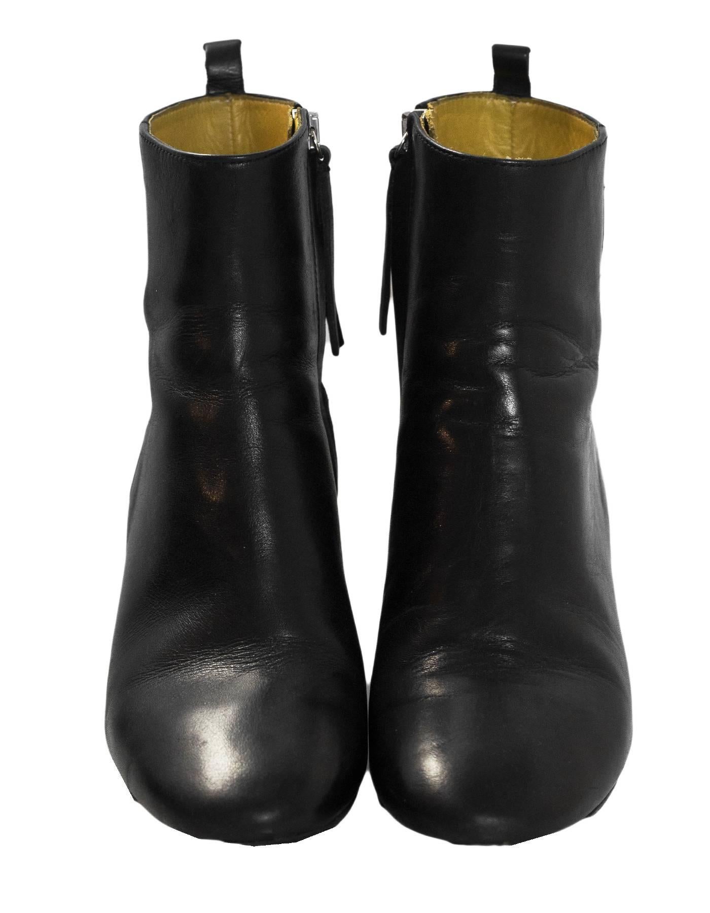 Etoile Isabel Marant Black Leather Deyissa Ankle Boots Sz 36 with Box In Excellent Condition In New York, NY