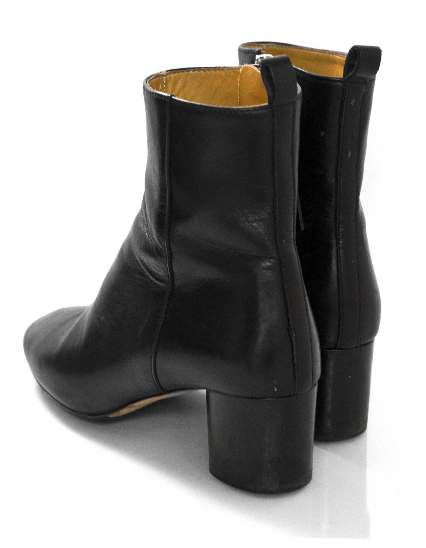 Women's Etoile Isabel Marant Black Leather Deyissa Ankle Boots Sz 36 with Box