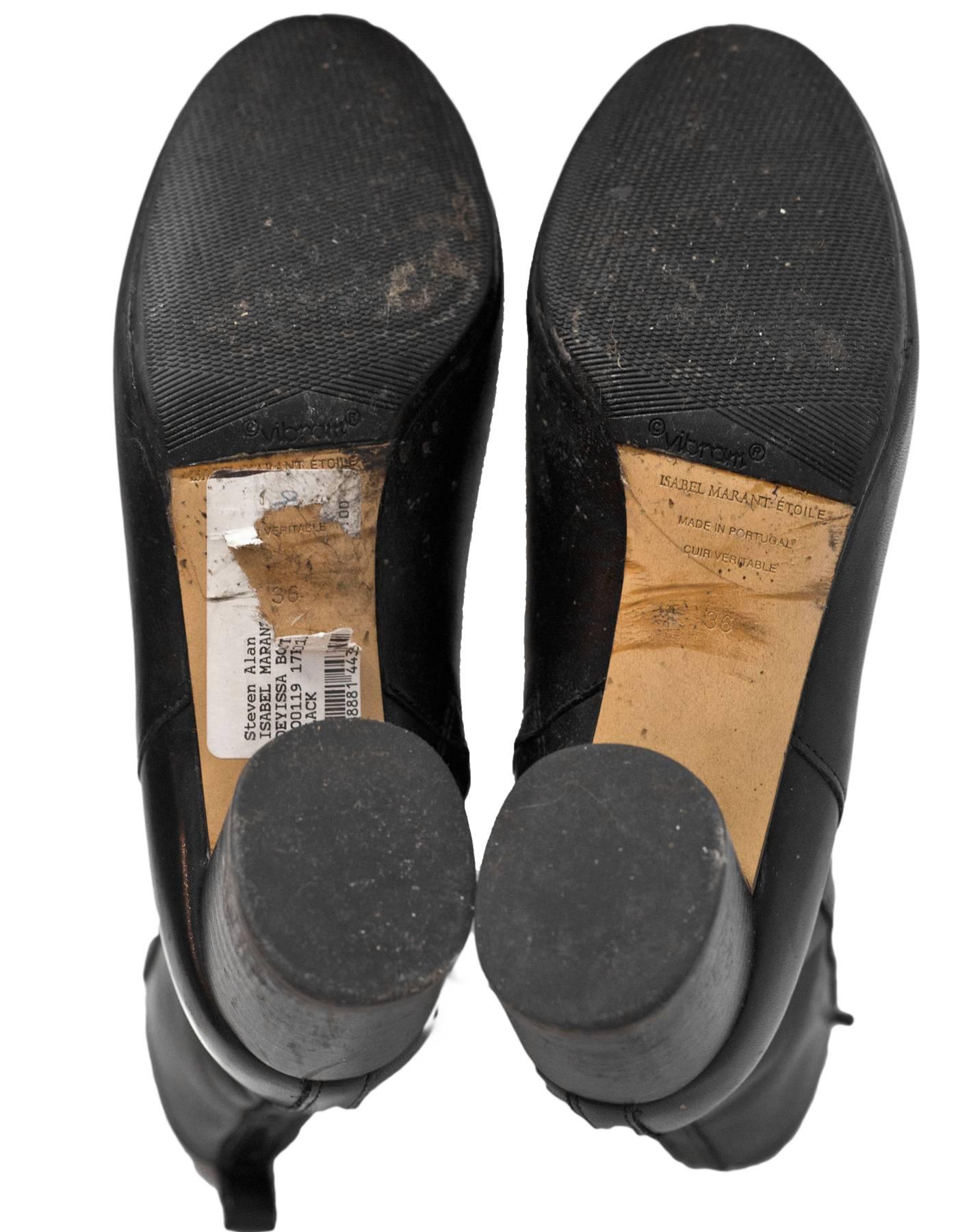 Etoile Isabel Marant Black Leather Deyissa Ankle Boots Sz 36 with Box 1