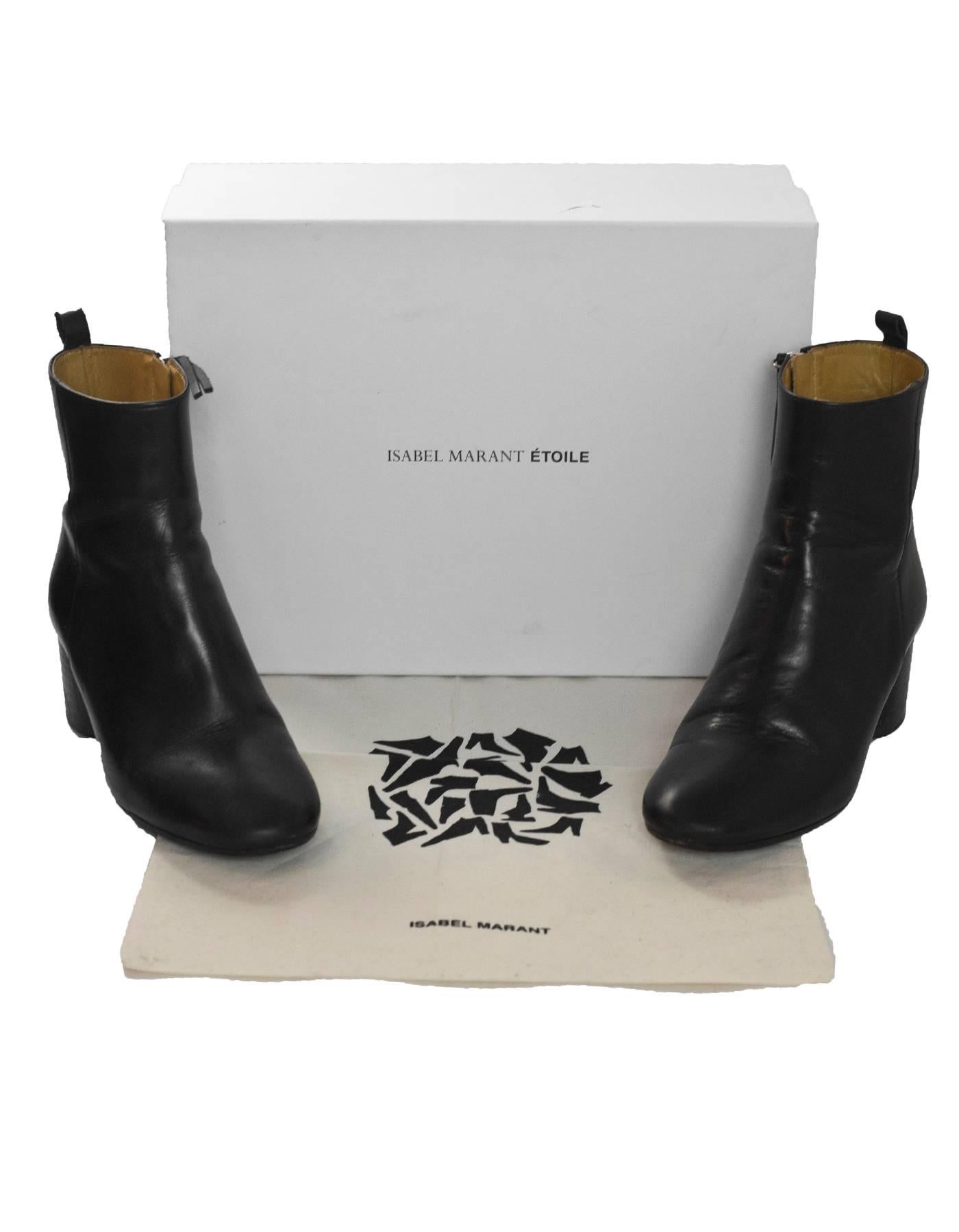 Etoile Isabel Marant Black Leather Deyissa Ankle Boots Sz 36 with Box 2