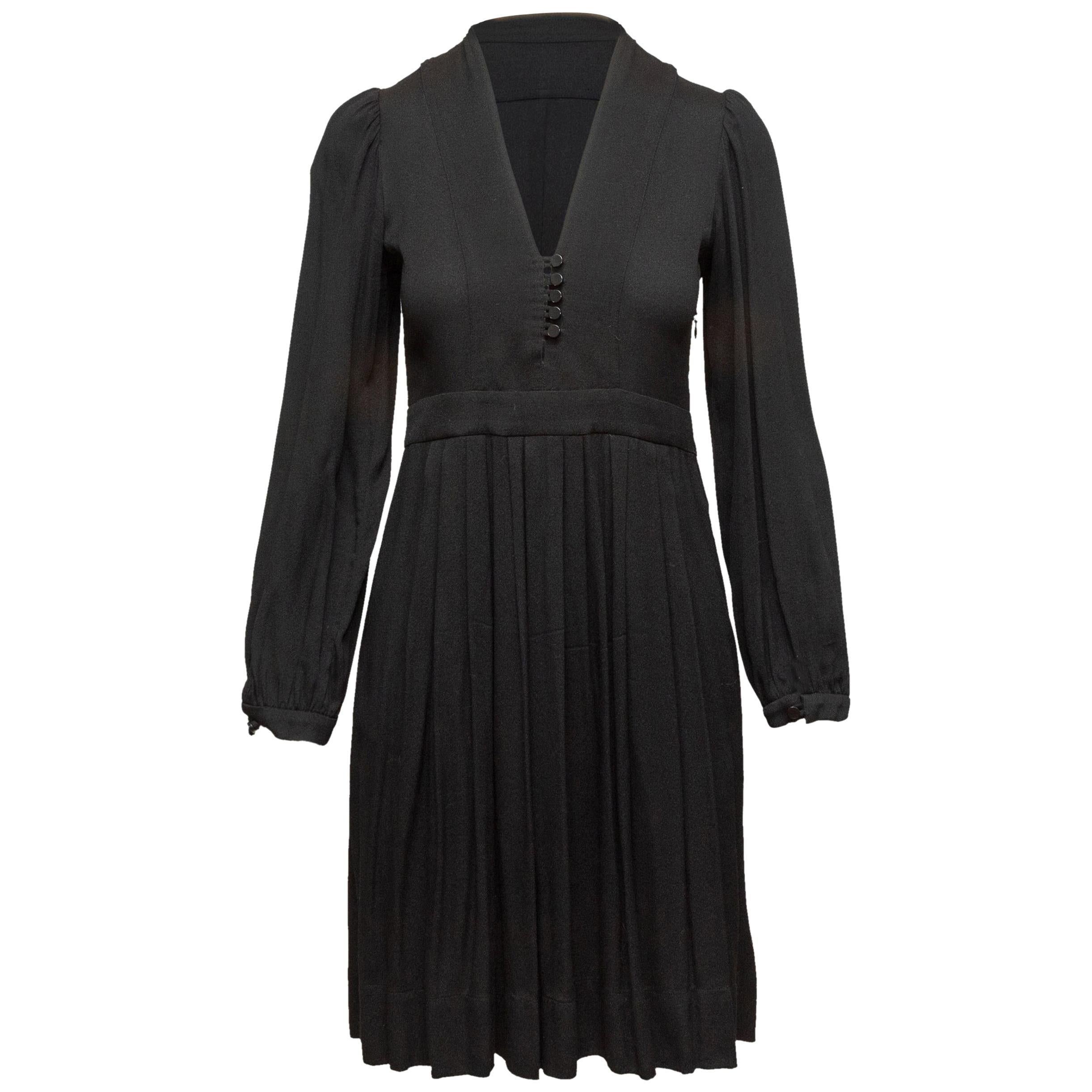 Etoile Isabel Marant Black Pleated Long Sleeve Dress