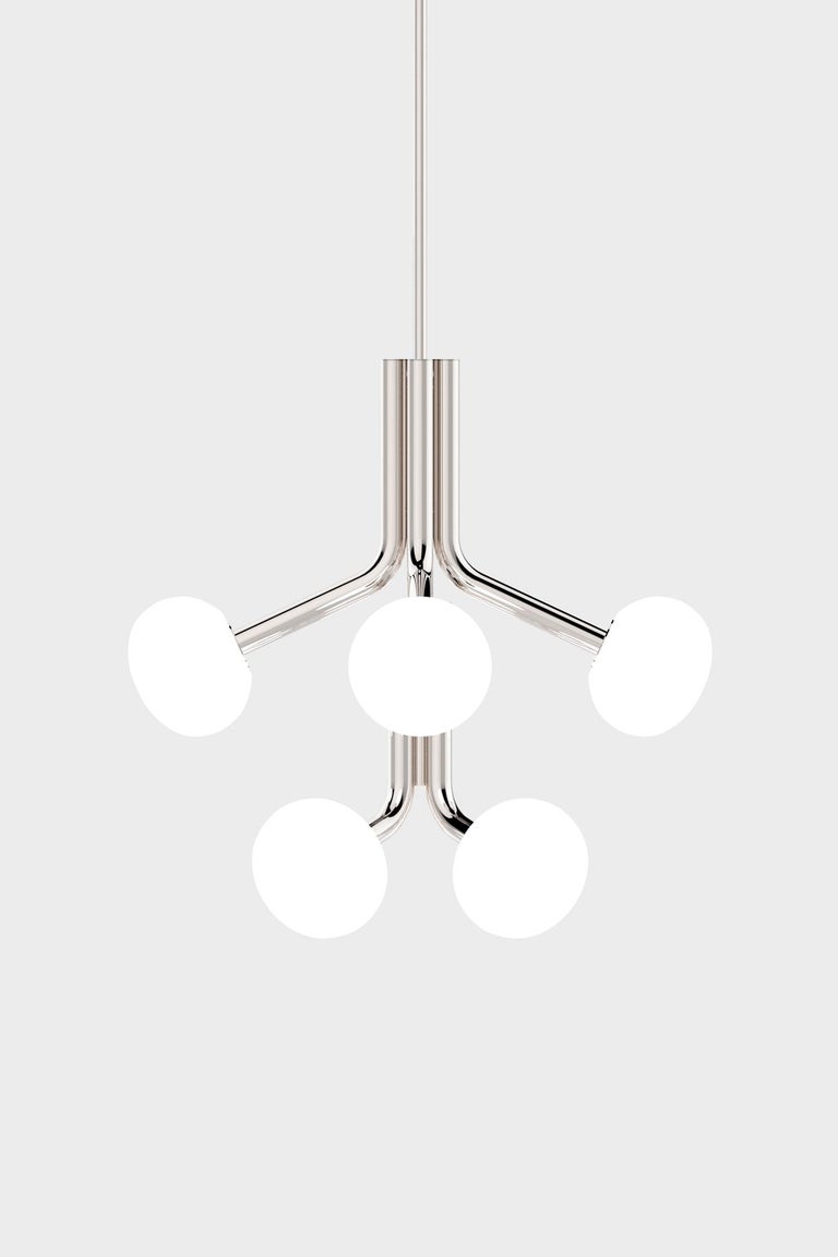 Etoile Sconce With Polished Brass Stem and Handblown and Sandblasted ...