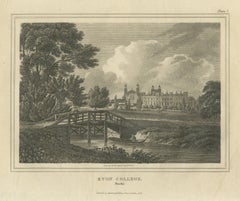 Eton College, Buckinghamshire, Thames Valley View, Engraving, after Powell, 1818