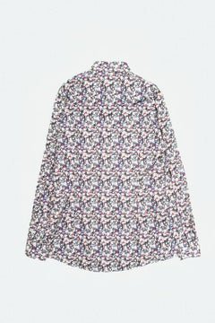 Eton Men's Cotton Shirt L Face Motifs Printed Design Italy