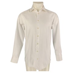 ETON Size M White Cotton Tuxedo Long Sleeve Shirt