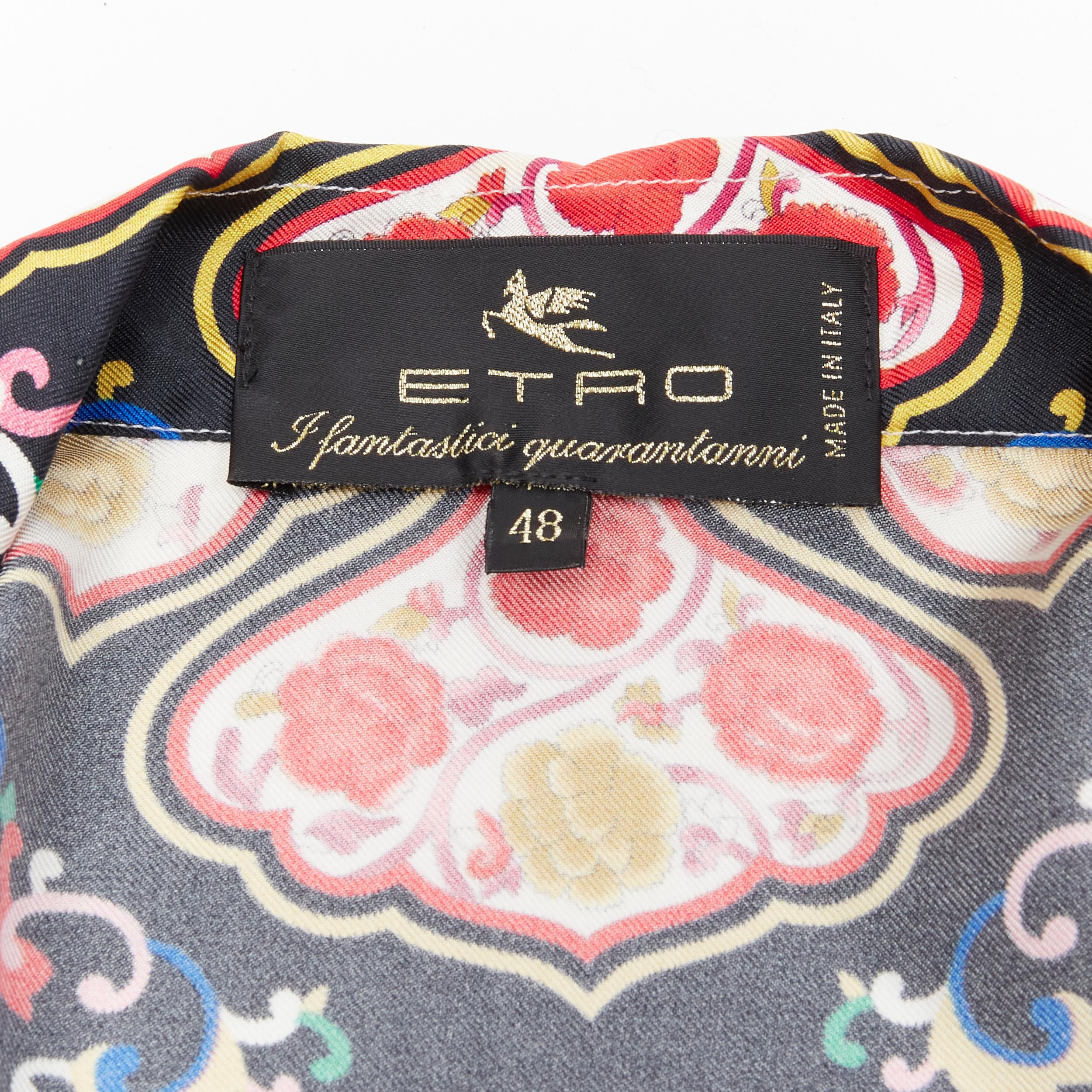 ETRO 100% silk Qianlong Emperor oriental imperial print long sleeve shirt IT48 X 5