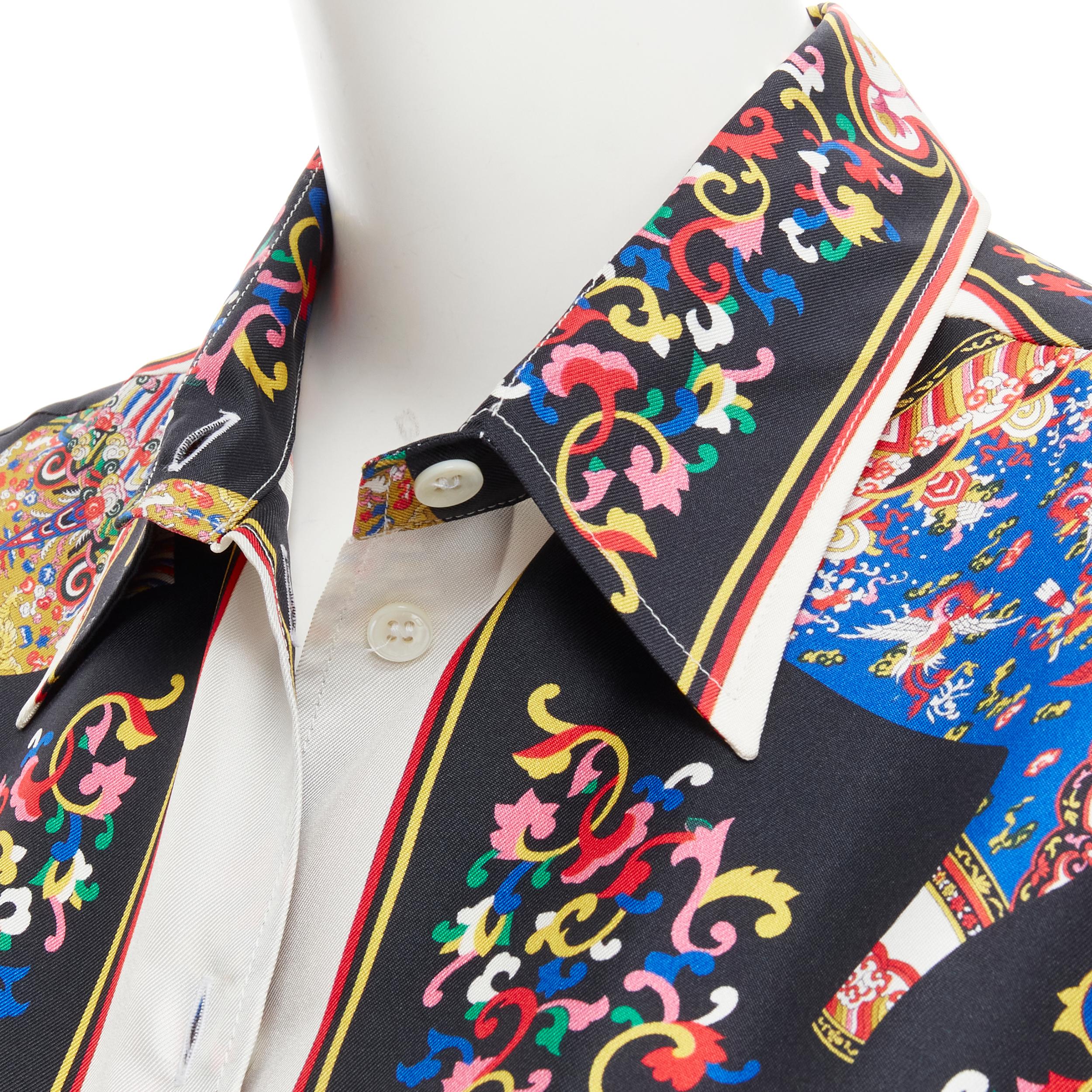 ETRO 100% silk Qianlong Emperor oriental imperial print long sleeve shirt IT48 X 2