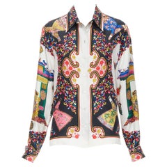 ETRO 100% silk Qianlong Emperor oriental imperial print long sleeve shirt IT48 X