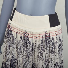 ETRO 2016 – bunter, abstrakter Holzschnitt-Druck, Seiden-Maxi-Wickelrock mit Plissee, IT42