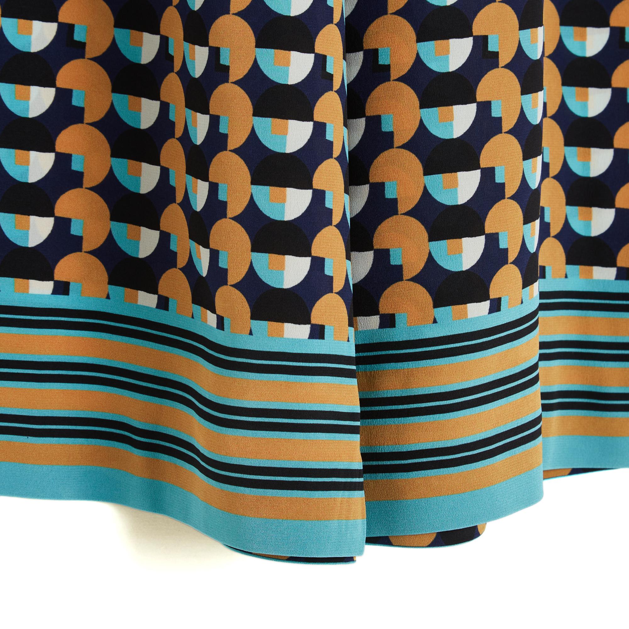 Etro 2019 Pantalon large FR40 Pantalón de seda geométrico de pierna ancha IT44 US29 L Prístino Negro en venta