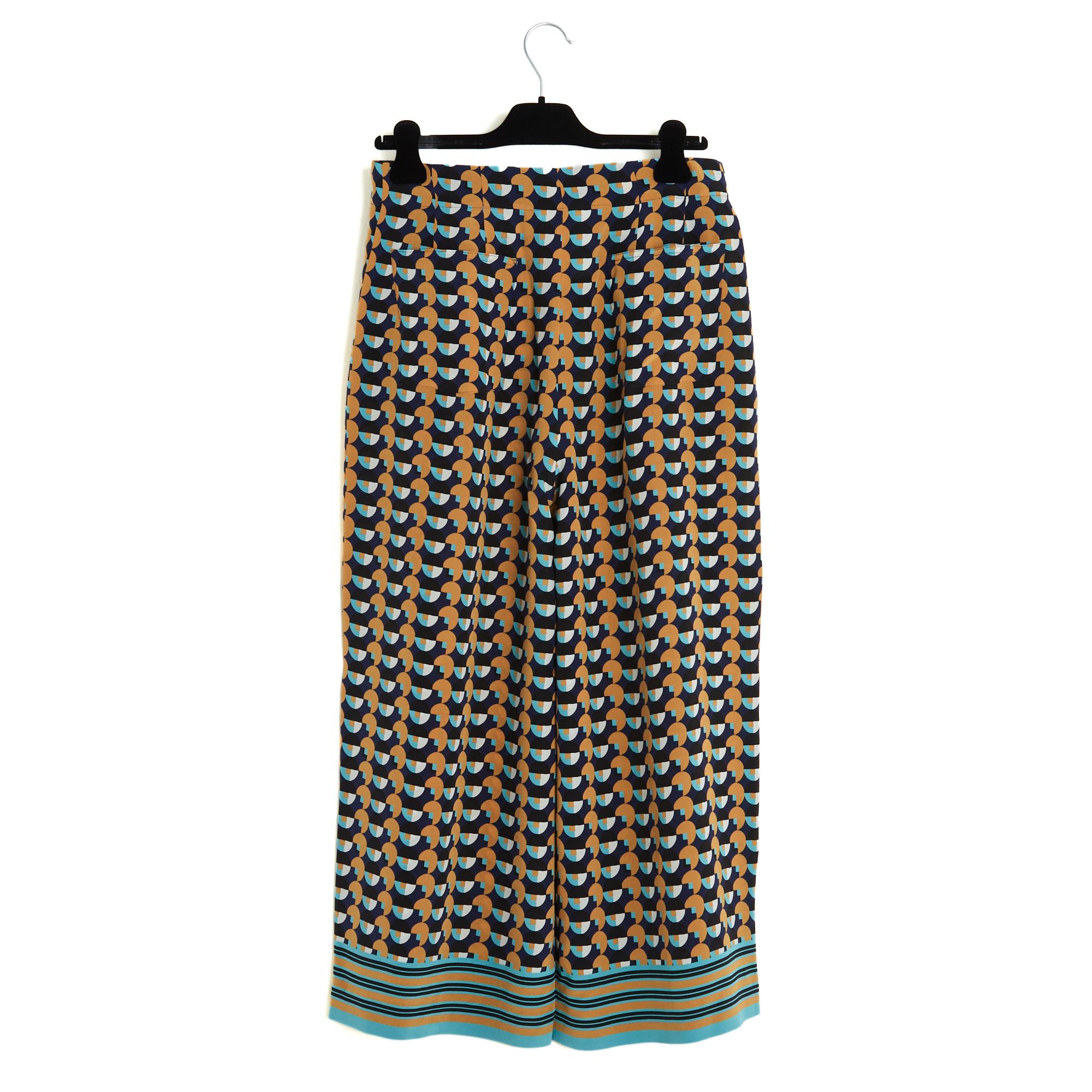 Etro 2019 Pantalon large FR40 Pantalón de seda geométrico de pierna ancha IT44 US29 L Prístino en venta 1