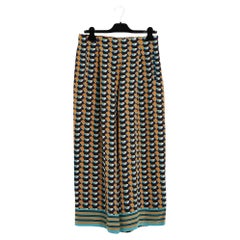 Etro 2019 Pantalon large FR40 Wide Leg Geometric Silk Pants IT44 US29 L Pristine