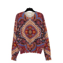 Etro 2021 Pull FR40 Pullover aus bedruckter Wolle mit Paisleymuster UK12 US10