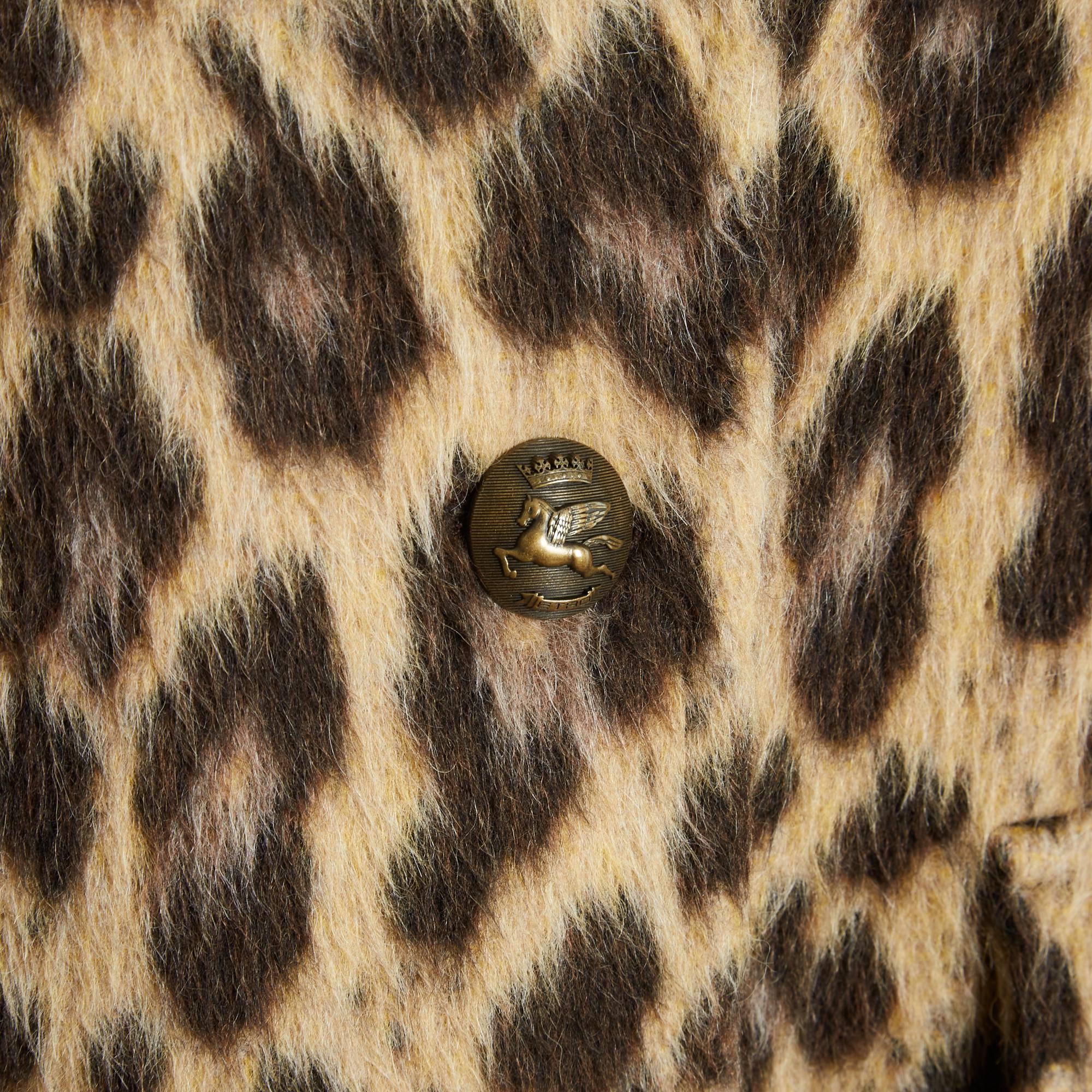 da uomo o donna Etro 2021 Veste Leopard Manteau FR38 Pelliccia Ecologica Lana Giacca Lunga Cappotto UK10 US8 in vendita